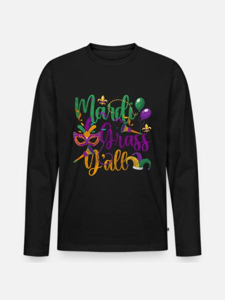 Parade Party Bunt Perlen - Männer Premium Bio Langarmshirt - Schwarz