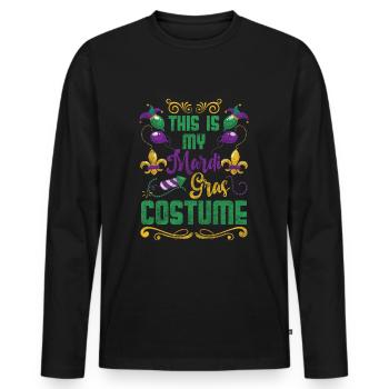 Parade Party New Orleans Perlen - Männer Premium Bio Langarmshirt - Schwarz - Vorne - Nico (187cm)
