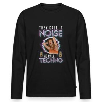 House Music Disco DJing - T-shirt manches longues Premium bio Homme - noir - Devant - Nico (187cm)