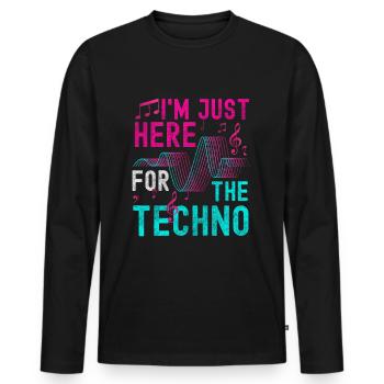 Techno Electro Dancing Jumpstyle - T-shirt manches longues Premium bio Homme - noir - Devant - Nico (187cm)