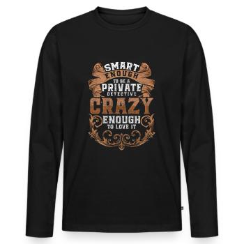Detektiv Hinweis Spürnase - Männer Premium Bio Langarmshirt - Schwarz - Vorne - Nico (187cm)
