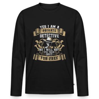 Schnüffler Hinweis Fährte Polizei - Männer Premium Bio Langarmshirt - Schwarz - Vorne - Nico (187cm)