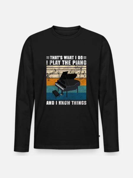 Piano Player Classical Musician Concert - Men's Premium Organic Long Sleeve Shirt - black