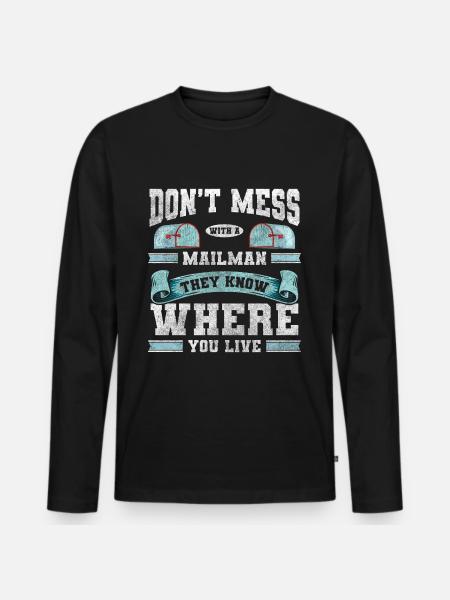 Postman Delivery Postman Messenger - Men's Premium Organic Long Sleeve Shirt - black