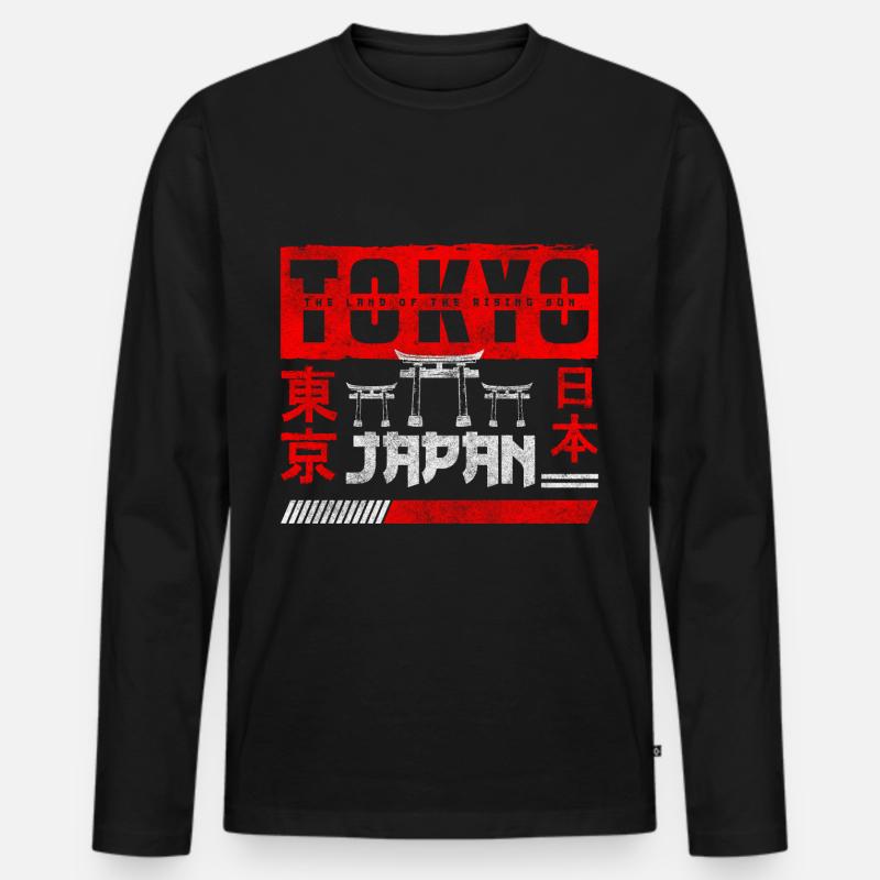 Japan Manga Tokyo - Männer Premium Bio Langarmshirt - Schwarz