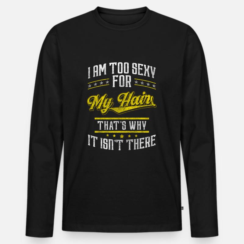 Glatze Glatzkopf - Männer Premium Bio Langarmshirt - Schwarz