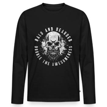 Haarlos Alter Platte Männerproblem - Männer Premium Bio Langarmshirt - Schwarz - Vorne - Nico (187cm)