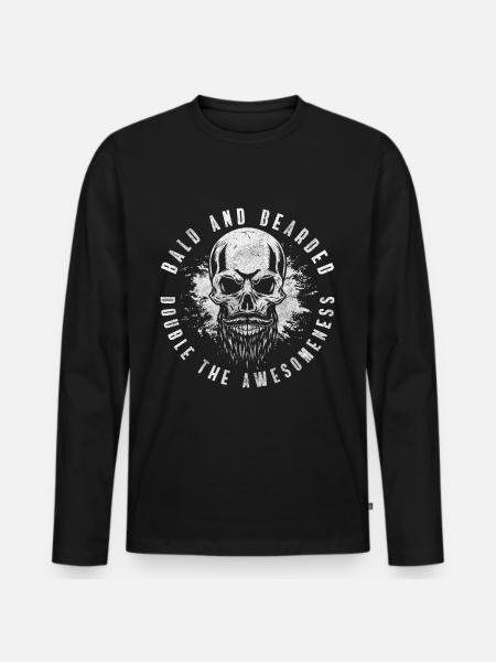 Hairless Old Plate Man Problem - Men's Premium Organic Long Sleeve Shirt - black