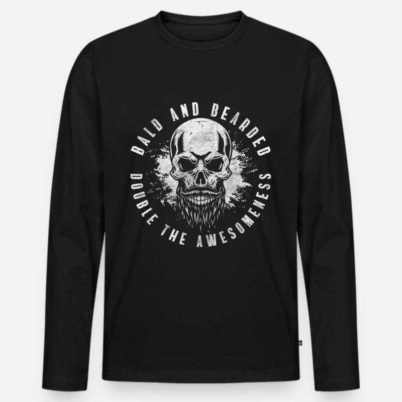 Haarlos Alter Platte Männerproblem - Männer Premium Bio Langarmshirt - Schwarz