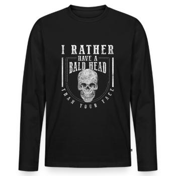 Frisur Alter Platte Haar - Männer Premium Bio Langarmshirt - Schwarz - Vorne - Nico (187cm)