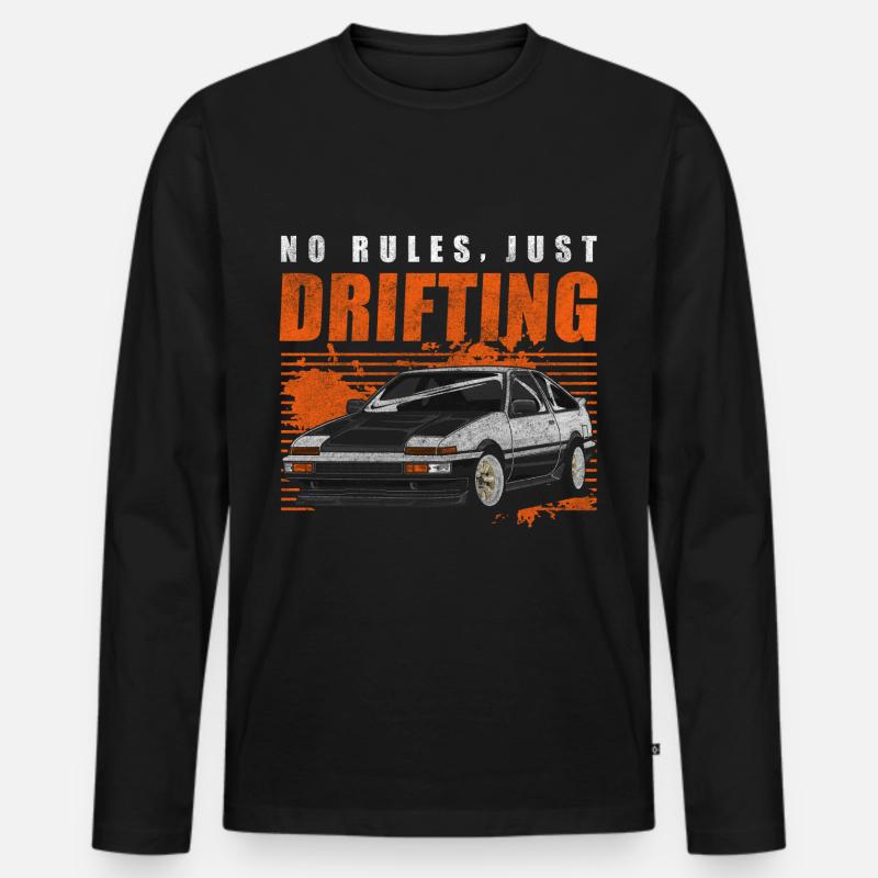 Drifting Rennen - Männer Premium Bio Langarmshirt - Schwarz