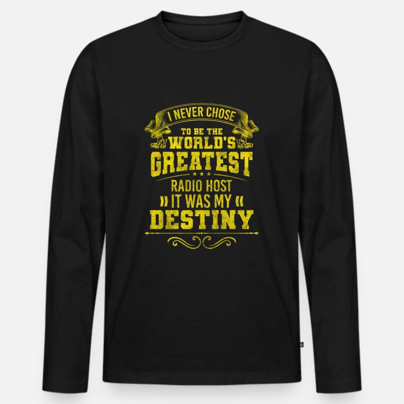 Moderator Radioshow Beruf Retro - Männer Premium Bio Langarmshirt - Schwarz