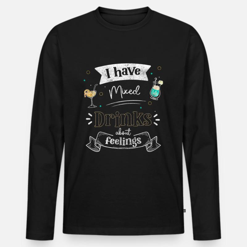 Bartender Beer Drinker Gin - Men's Premium Organic Long Sleeve Shirt - black