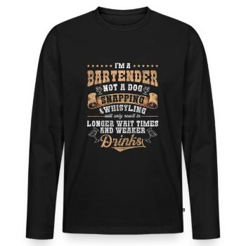 Bartender Alcohol Drinker Celebrations - Men's Premium Organic Long Sleeve Shirt - black - Front - Nico (187cm)
