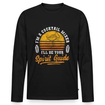 Blender Drinks Drinker Rum - Men's Premium Organic Long Sleeve Shirt - black - Front - Nico (187cm)