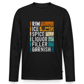 Cocktail Drinks Drink Drink - Men's Premium Organic Long Sleeve Shirt - black - Front - Nico (187cm)