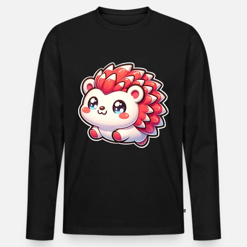Igel - Männer Premium Bio Langarmshirt - Schwarz
