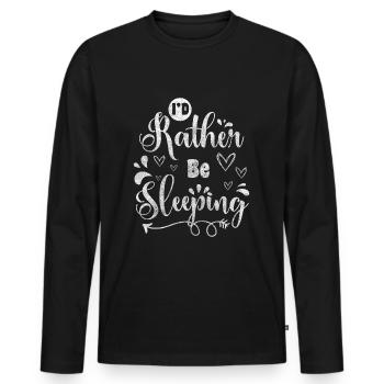 Sleep Late Sleeper Rest Pillow - Men's Premium Organic Long Sleeve Shirt - black - Front - Nico (187cm)