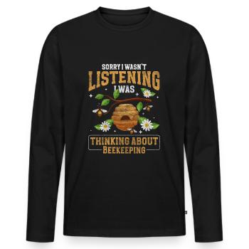 Beekeeper Nature Stinger - Men's Premium Organic Long Sleeve Shirt - black - Front - Nico (187cm)
