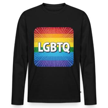 LGBTQ - T-shirt manches longues Premium bio Homme - noir - Devant - Nico (187cm)