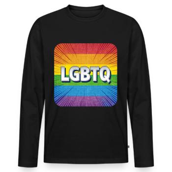 LGBTQ - T-shirt manches longues Premium bio Homme - noir - Devant - Nico (187cm)