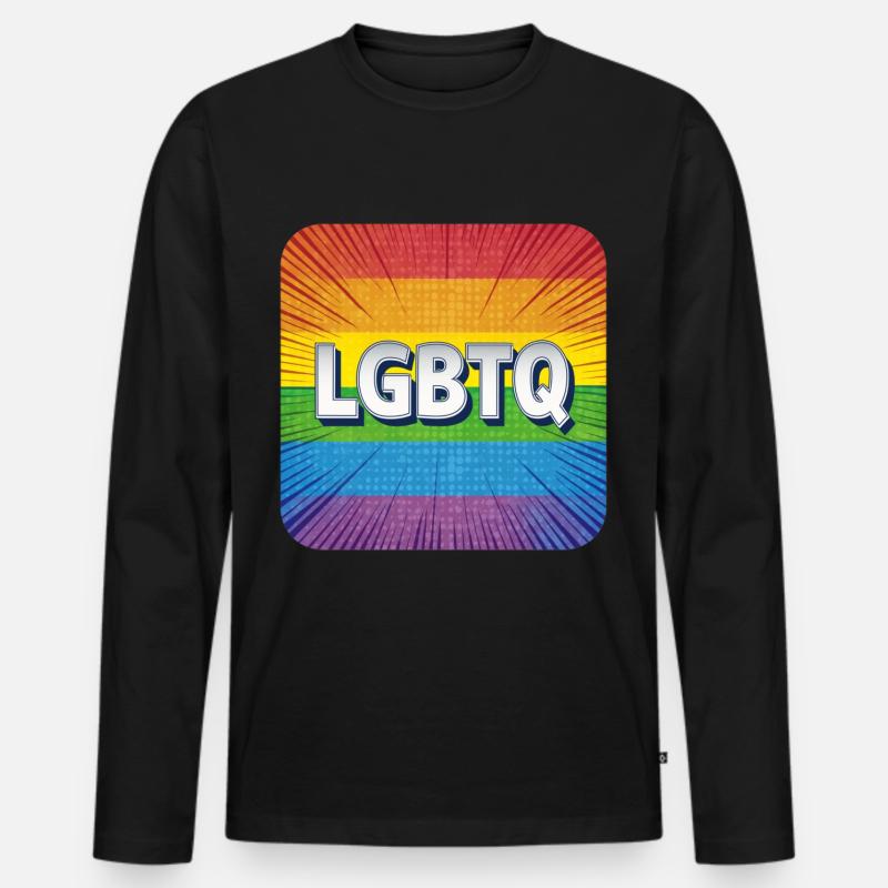 LGBTQ - Männer Premium Bio Langarmshirt - Schwarz