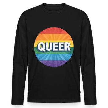 LGBTQ Queer - T-shirt manches longues Premium bio Homme - noir - Devant - Nico (187cm)