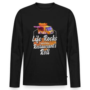 Food truck street food food truck - Men's Premium Organic Long Sleeve Shirt - black - Front - Nico (187cm)