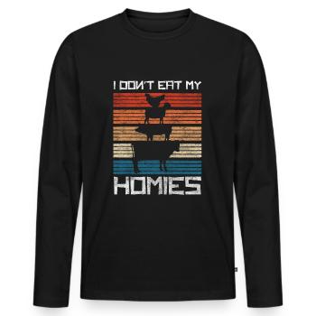Vegan Lebensweise Einstellung Ethik - Männer Premium Bio Langarmshirt - Schwarz - Vorne - Nico (187cm)