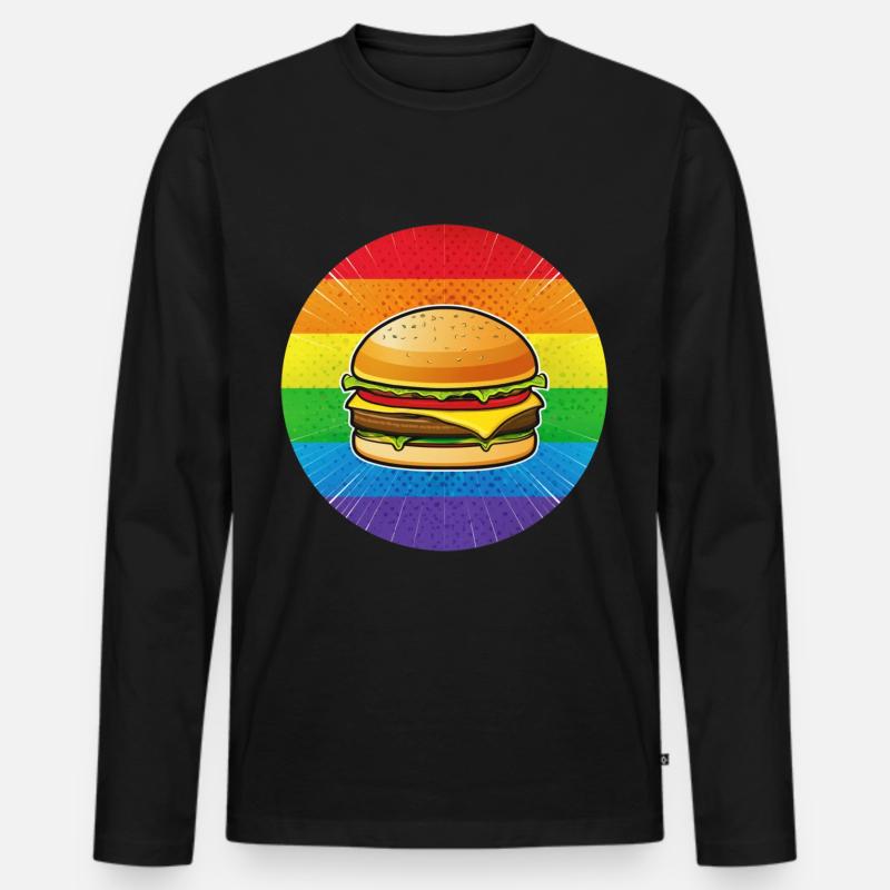 LGBTQ Hamburger - Männer Premium Bio Langarmshirt - Schwarz
