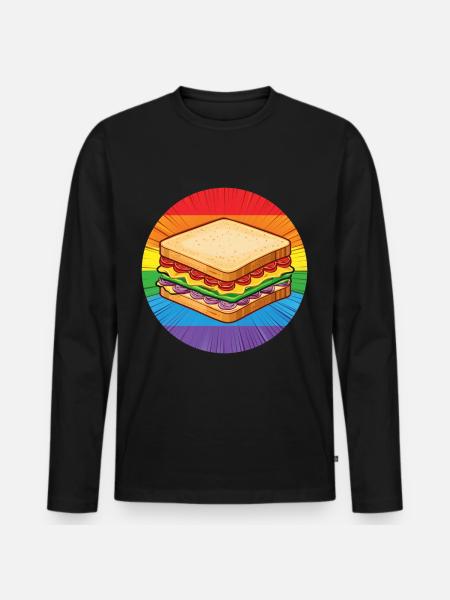 LGBTQ Sandwich - Men's Premium Organic Long Sleeve Shirt - black