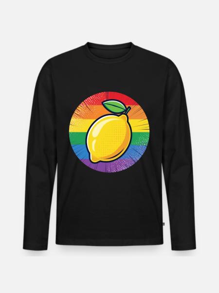 LGBTQ Lemon Lime - Men's Premium Organic Long Sleeve Shirt - black