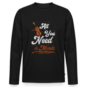 Musician Tipping Stage - Men's Premium Organic Long Sleeve Shirt - black - Front - Nico (187cm)