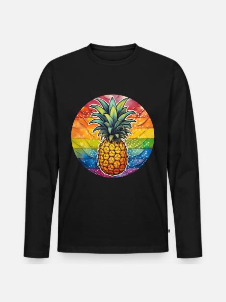 LGBTQ Pineapple - Men's Premium Organic Long Sleeve Shirt - black