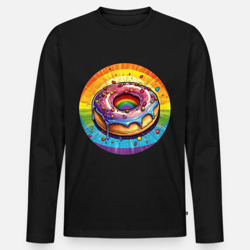 LGBTQ Donut - Männer Premium Bio Langarmshirt - Schwarz