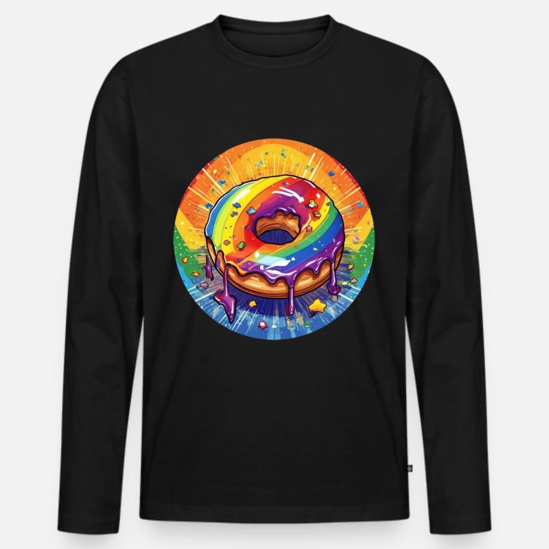 LGBTQ Donut - Männer Premium Bio Langarmshirt - Schwarz