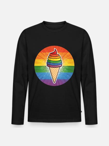 LGBTQ Ice Cream Eis - Men's Premium Organic Long Sleeve Shirt - black