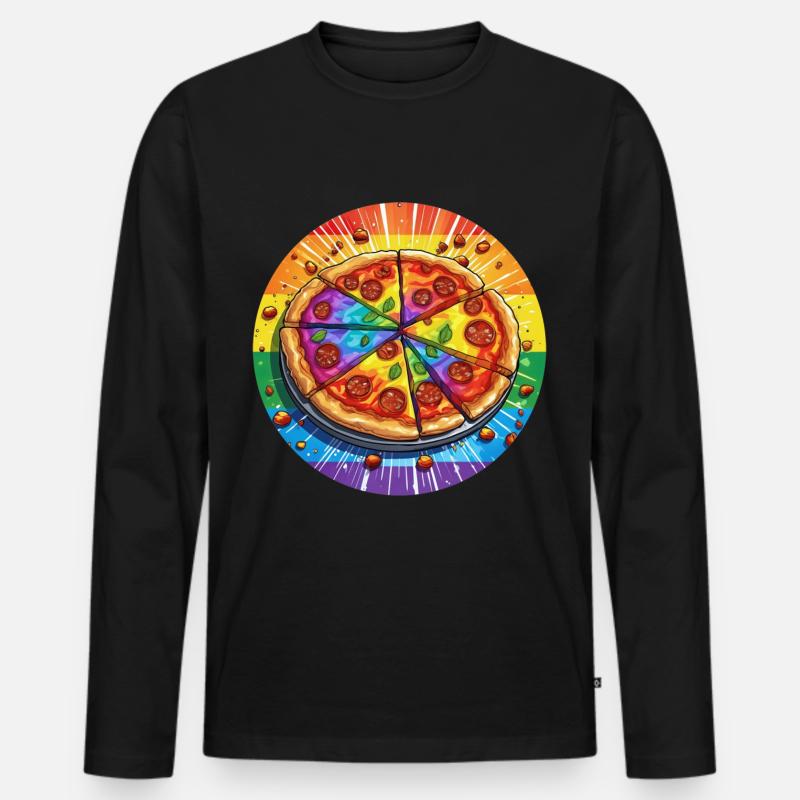 LGBTQ Pizza - Männer Premium Bio Langarmshirt - Schwarz