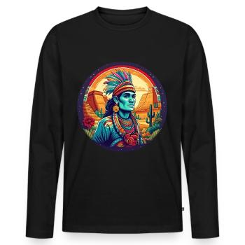 5 de Mayo Party Drinko de Mayo Mayakultur, - Männer Premium Bio Langarmshirt - Schwarz - Vorne - Nico (187cm)