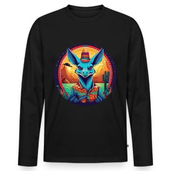5 de Mayo Party Drinko de Mayo Chupacabra - Men's Premium Organic Long Sleeve Shirt - black - Front - Nico (187cm)