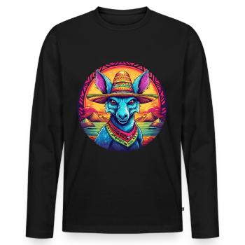 5 de Mayo Party Drinko de Mayo Chupacabra - Men's Premium Organic Long Sleeve Shirt - black - Front - Nico (187cm)