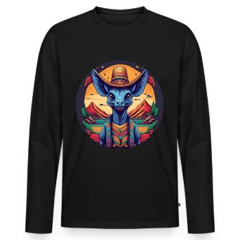 5 de Mayo Party Drinko de Mayo Chupacabra - Men's Premium Organic Long Sleeve Shirt - black - Front - Nico (187cm)