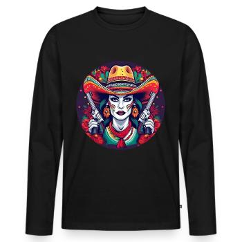 5 de Mayo Party Drinko de Mayo Bandita - Men's Premium Organic Long Sleeve Shirt - black - Front - Nico (187cm)