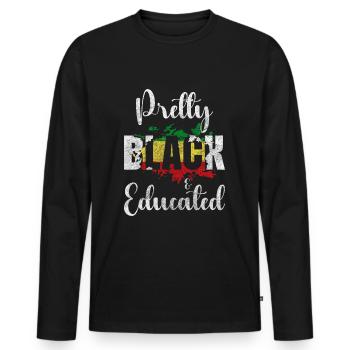 Africa Serengeti Conservation Elephant - Men's Premium Organic Long Sleeve Shirt - black - Front - Nico (187cm)
