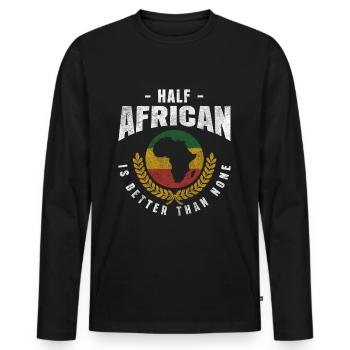 Culture Steppe Nature Conservation Giraffe - Men's Premium Organic Long Sleeve Shirt - black - Front - Nico (187cm)