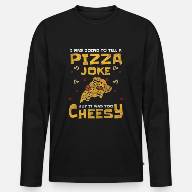 Fast Food Essen Pizzabäcker - Männer Premium Bio Langarmshirt - Schwarz