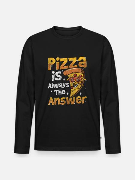 Pizza Italy Cheese - Men's Premium Organic Long Sleeve Shirt - black
