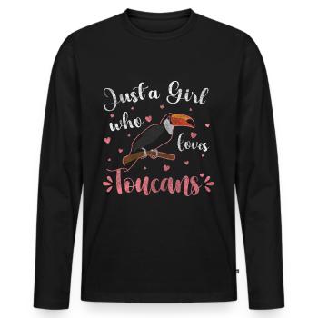 Toucan Tropical Beak Flies - Men's Premium Organic Long Sleeve Shirt - black - Front - Nico (187cm)