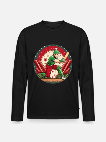 Elfe de Noël Cricket - T-shirt manches longues Premium bio Homme - noir