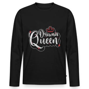 Crown Spotlight - Men's Premium Organic Long Sleeve Shirt - black - Front - Nico (187cm)